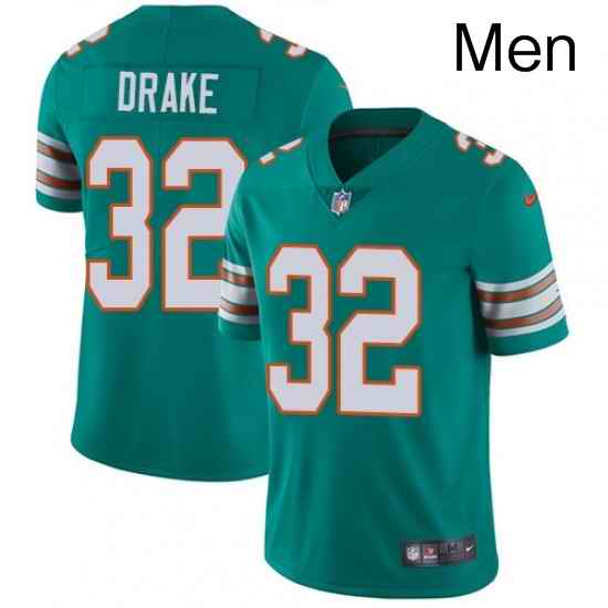Mens Nike Miami Dolphins 32 Kenyan Drake Aqua Green Alternate Vapor Untouchable Limited Player NFL Jersey
